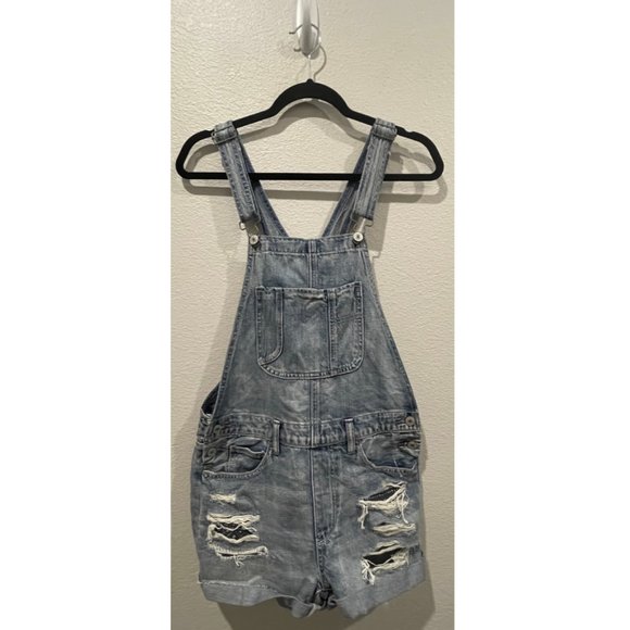 AMERICAN EAGLE Distressed Shortalls Overalls - Picture 1 of 6